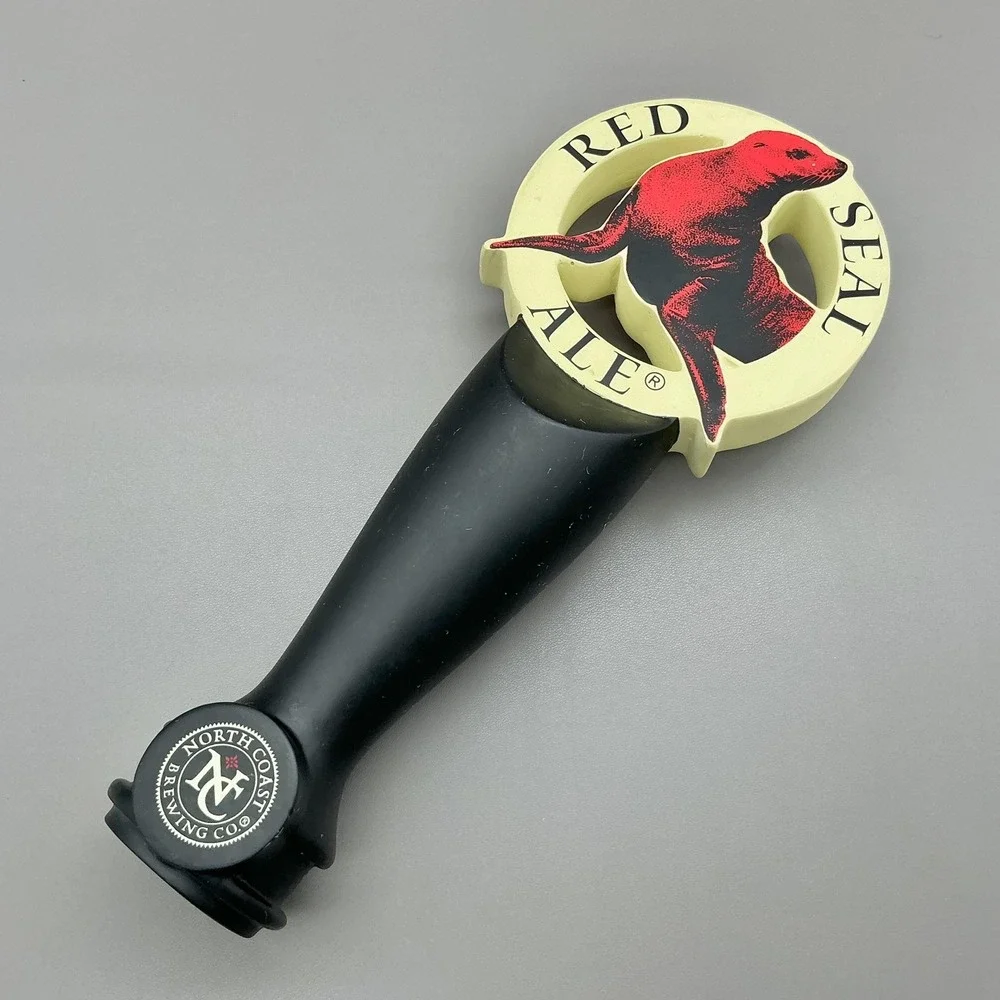 North Coast Brewing Co Red Seal Ale Beer Tap Handle Black Cream Seal Decor